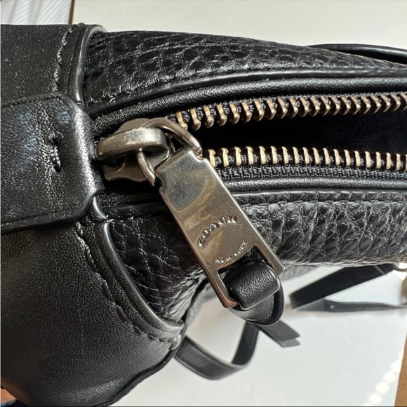 Coach Black Leather Backpack with Adjustable Straps